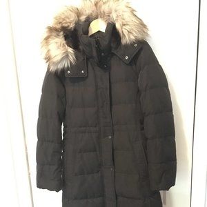 Spectacular and Warm - Full length Down Coat with Detachable Faux-fur Hood